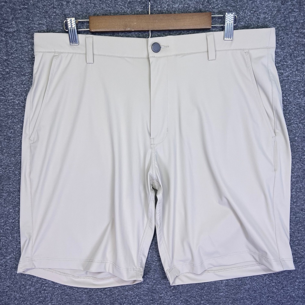Infinity Linearflex Golf Shorts Men 36x8 Beige Performance Stretch Casual Active
